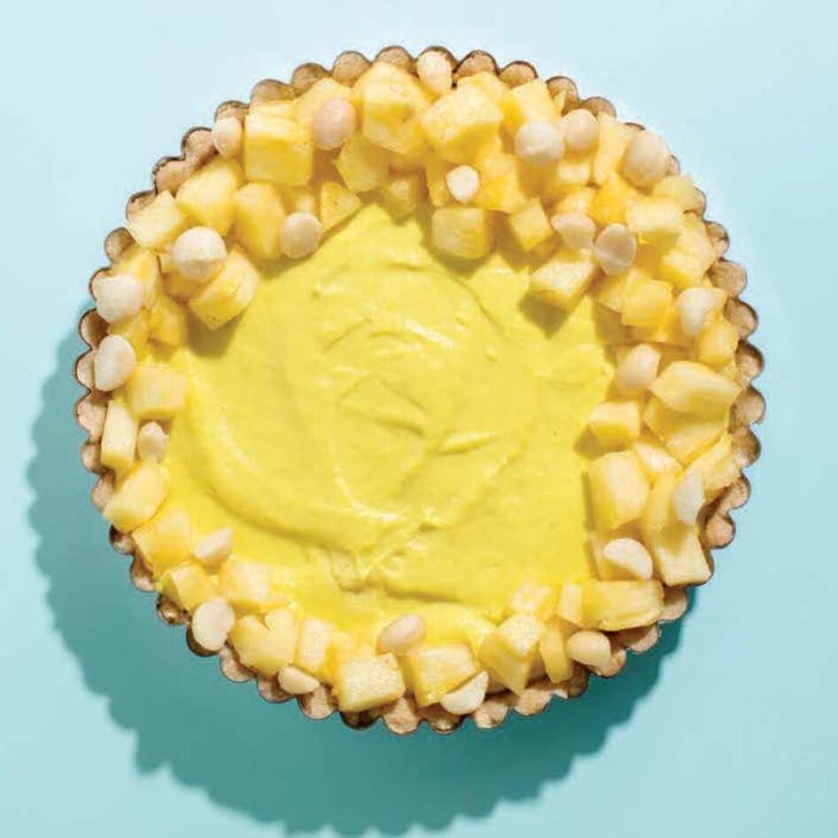 Pineapple Ginger Macadamia Cream Tart