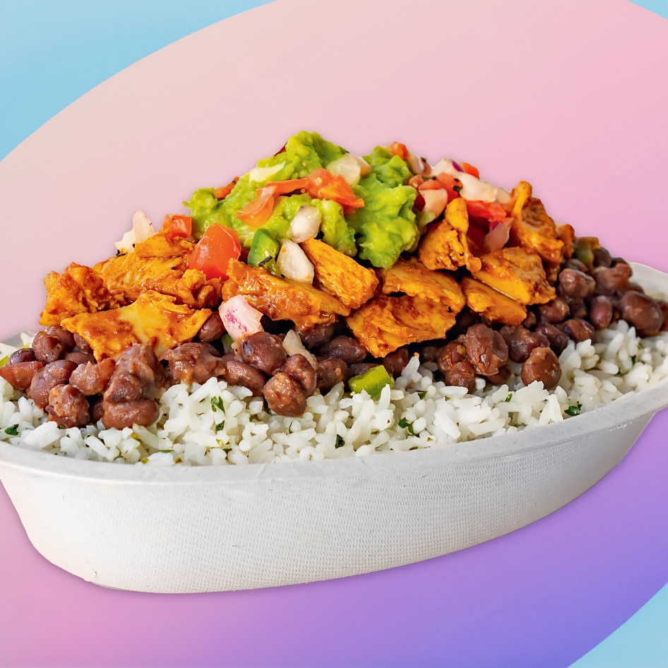 Copycat Chipotle Vegan Chicken Burrito Bowl