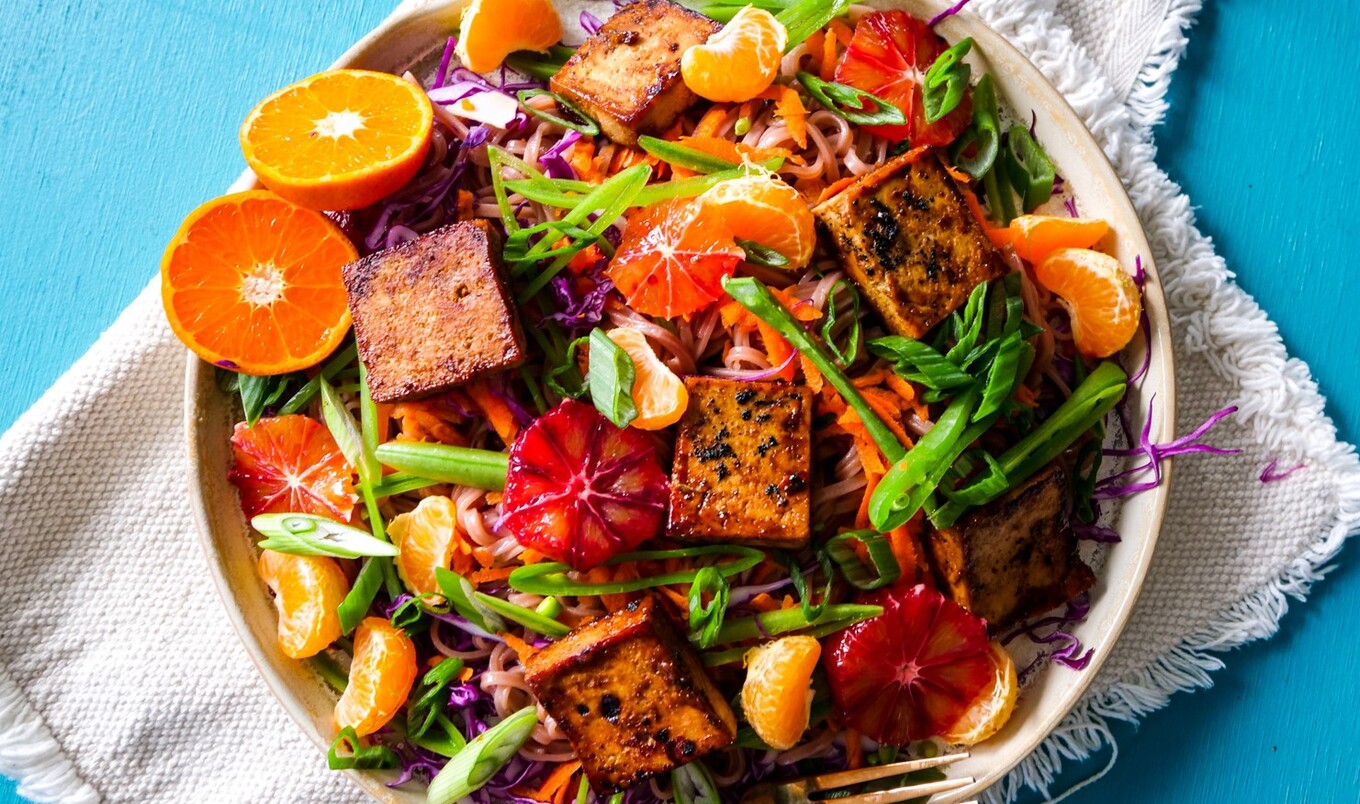 Rainbow Mandarin Warm Noodle Salad