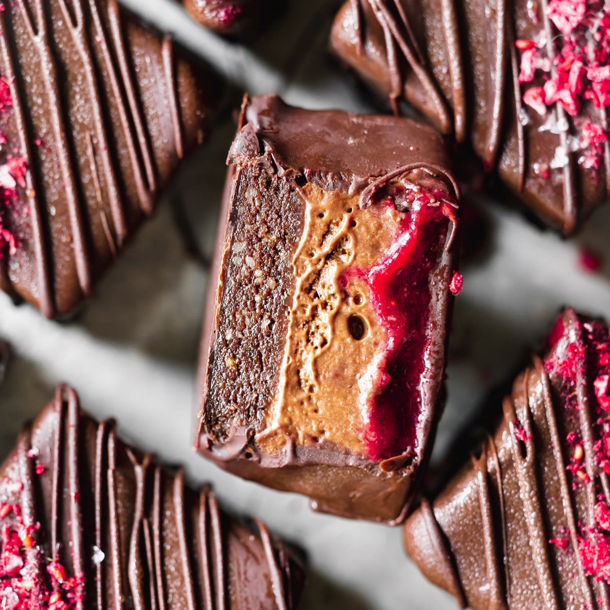 Raspberry Mocha No Bake Brownies