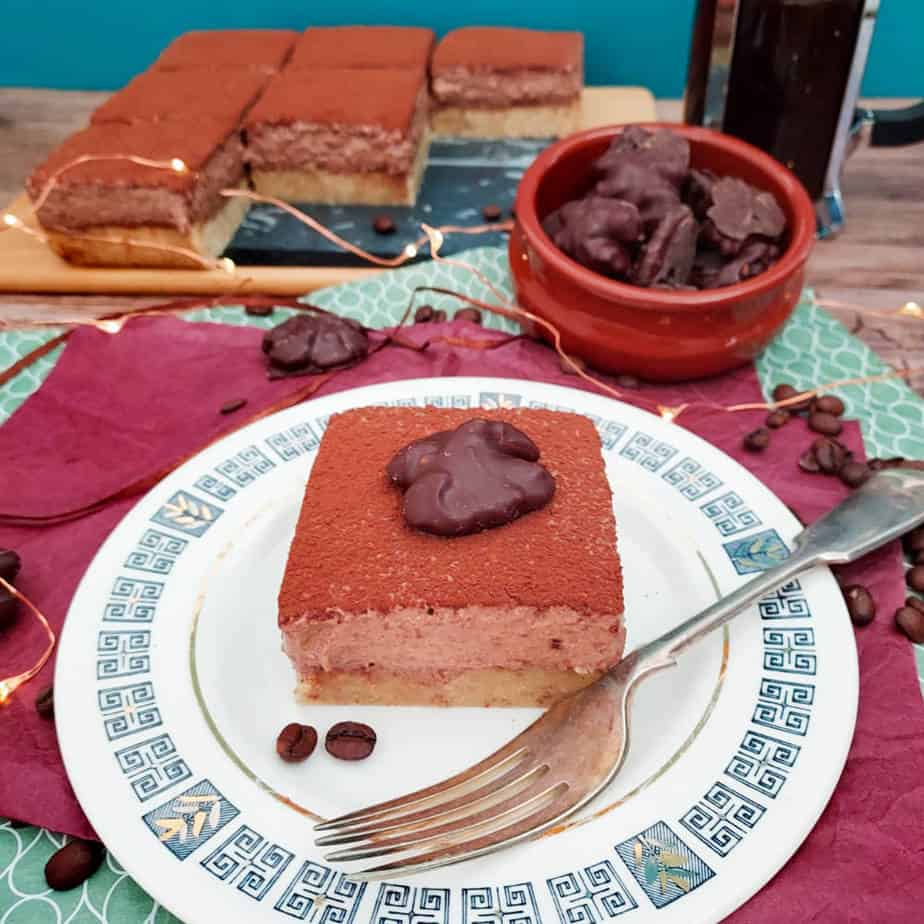 Vegan Mocha Walnut Mousse Slice