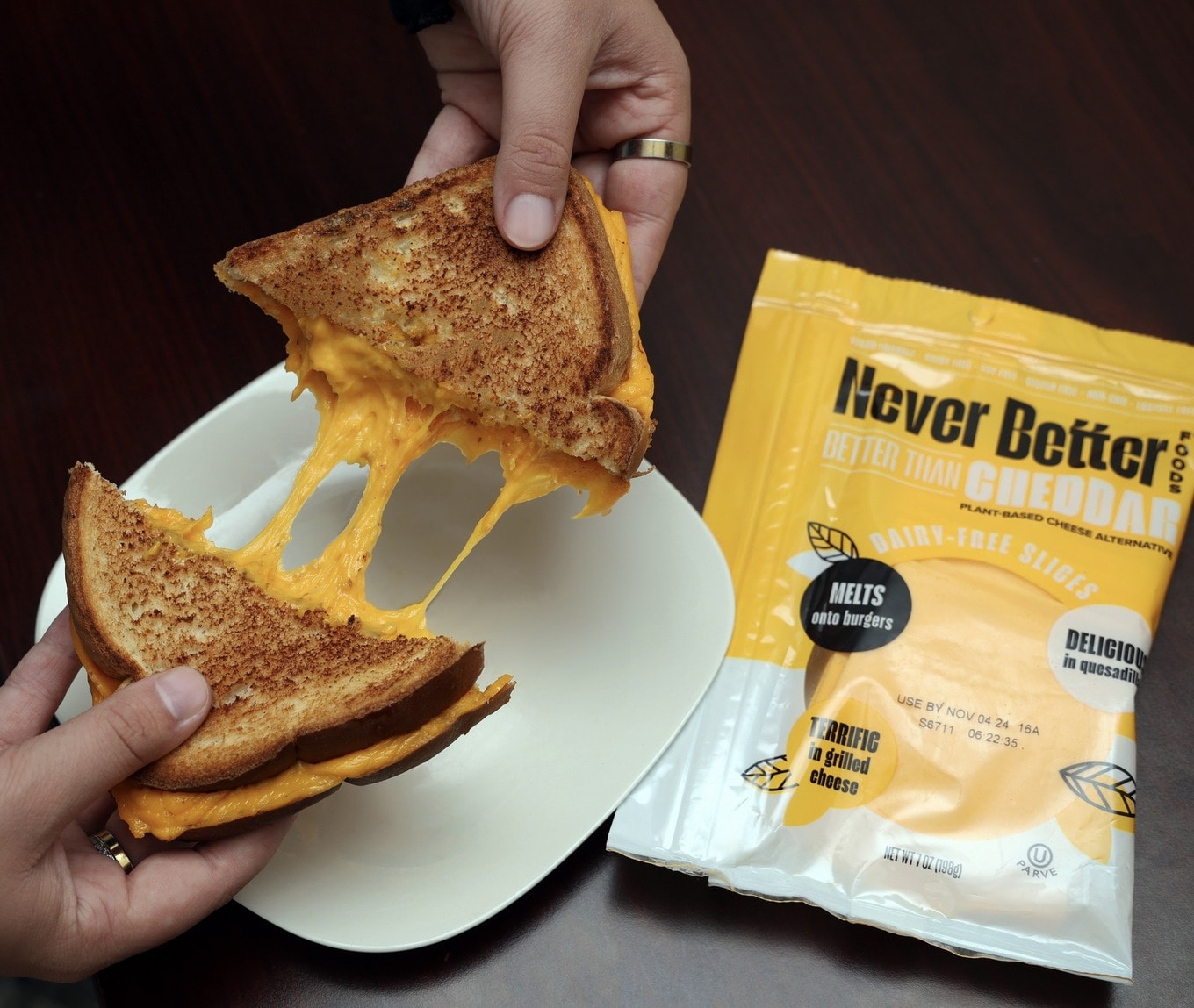 Never Better Foods grilled cheese