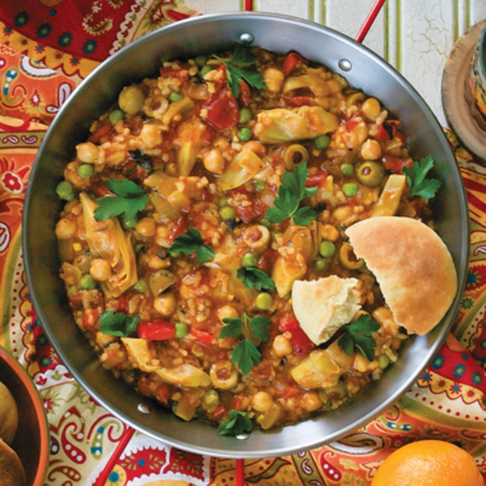 Traditional Spanish Paella Made Plant-Based